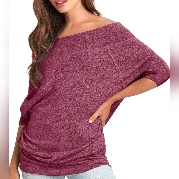 Three Sixty Six Women's Off Shoulder Soft Stretchy Breathable Sweater, XS/S - Picture 1 of 12